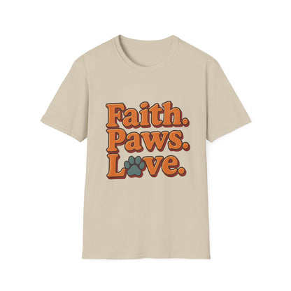 Faith Paws Love Retro T-Shirt