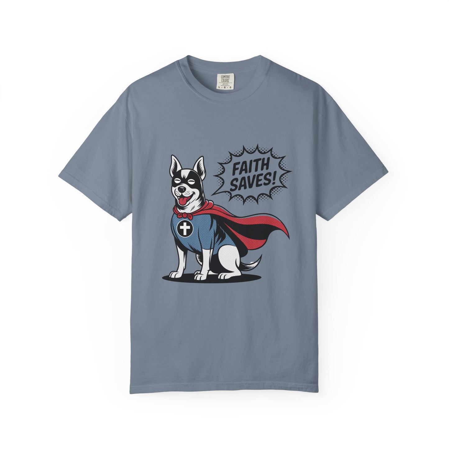Faith Saves – Retro Superdog Comic T-Shirt