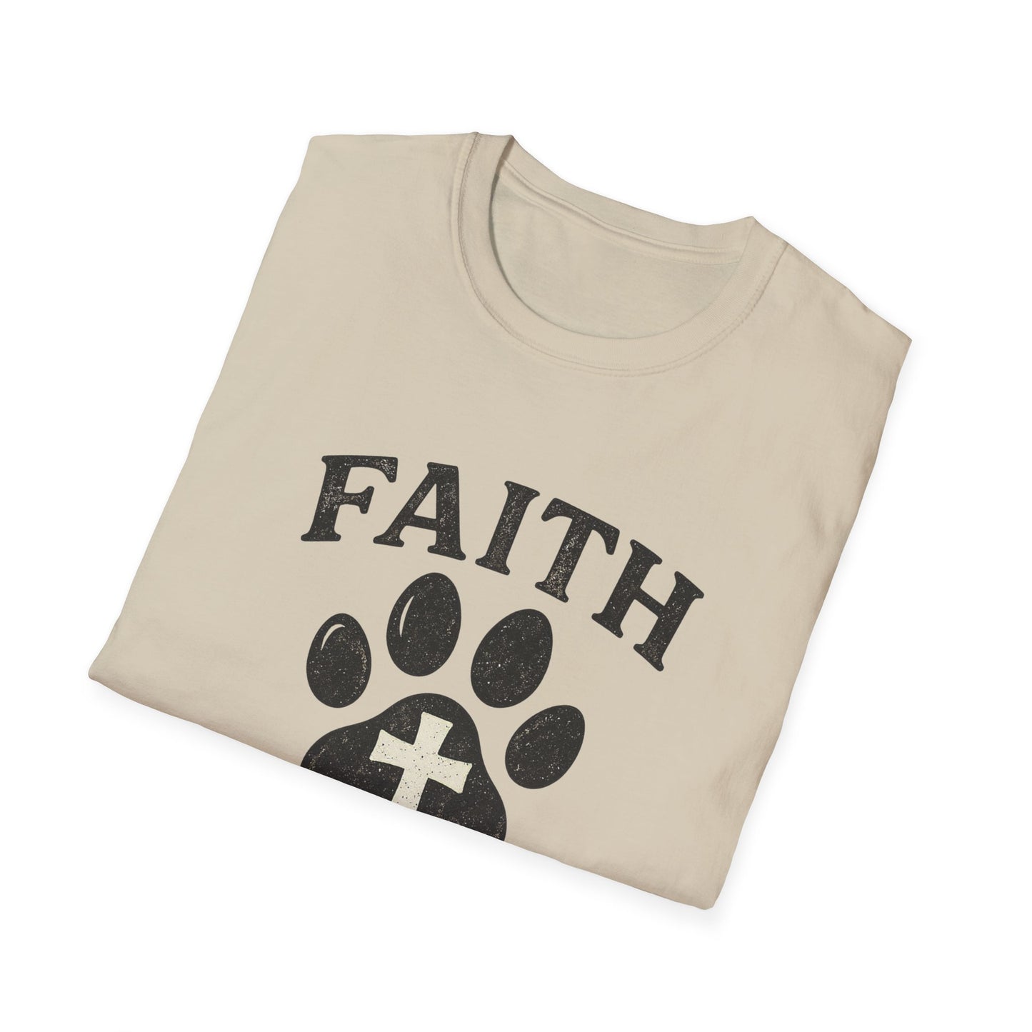 Faith Leaves Prints Retro Paw T-Shirt