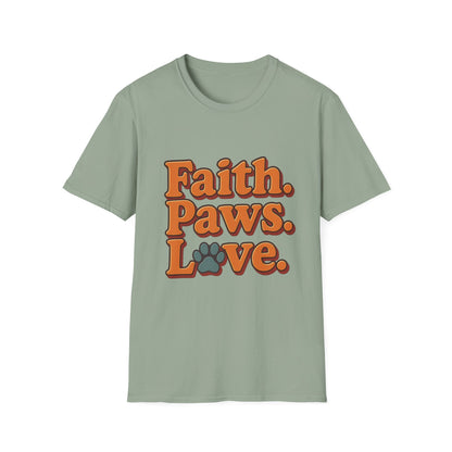 Faith Paws Love Retro T-Shirt