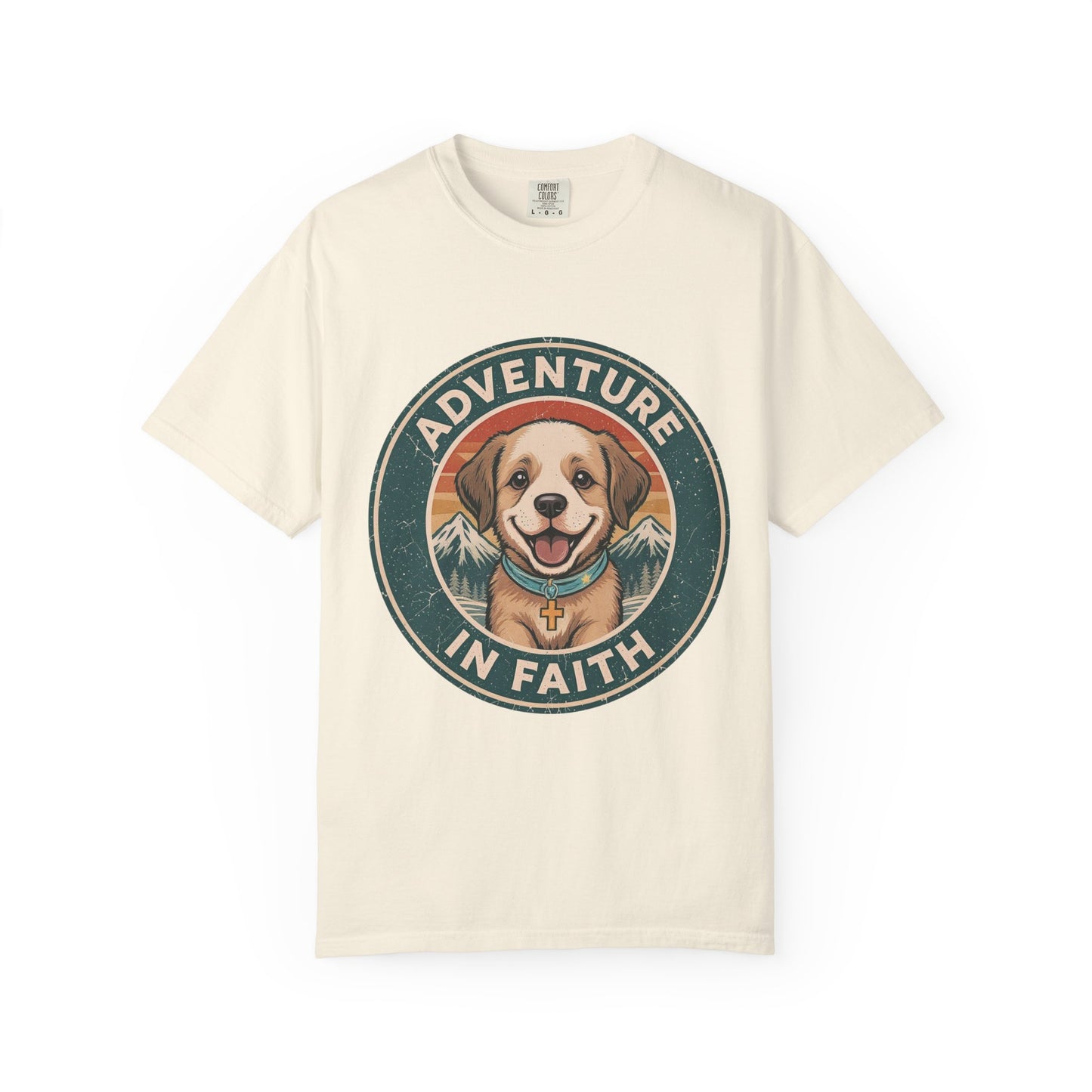 Adventure in Faith T‑Shirt — Retro Outdoors Dog Graphic