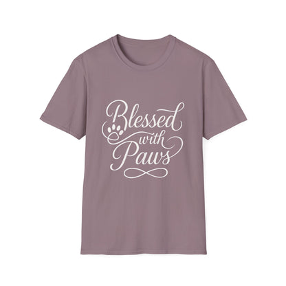 Blessed With Paws Calligraphy T-Shirt