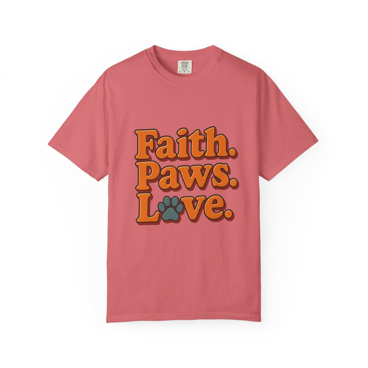 Faith Paws Love Retro T-Shirt