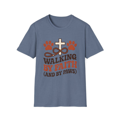 Walking By Faith and Paws Retro T-Shirt