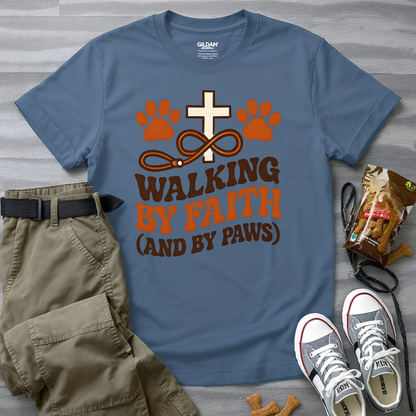 Walking By Faith and Paws Retro T-Shirt