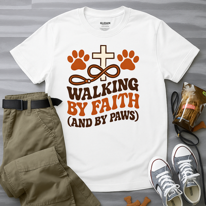 Walking By Faith and Paws Retro T-Shirt