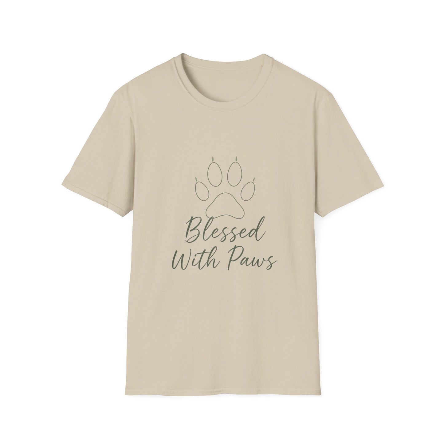 Blessed With Paws Line Art T-Shirt