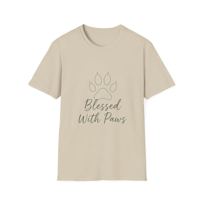 Blessed With Paws Line Art T-Shirt