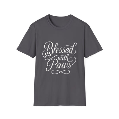 Blessed With Paws Calligraphy T-Shirt