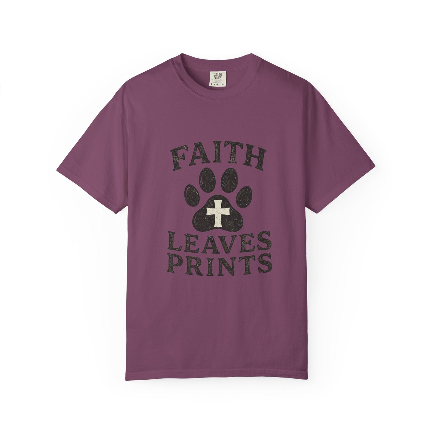 Faith Leaves Prints Retro Paw T-Shirt