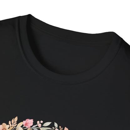 Walking By Faith With Four Paws Floral Wreath T-Shirt