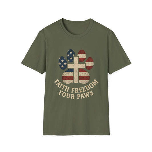 Faith Freedom And Four Paws T-Shirt