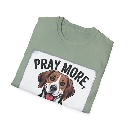 Beagle Pray More Bark Less – Hand-Drawn Vintage T-Shirt