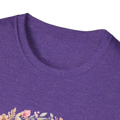 Walking By Faith With Four Paws Floral Wreath T-Shirt