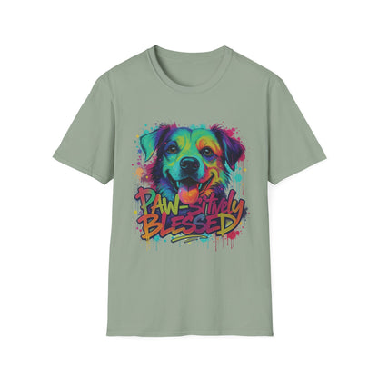 Paw-sitively Blessed Paint Dog T-Shirt
