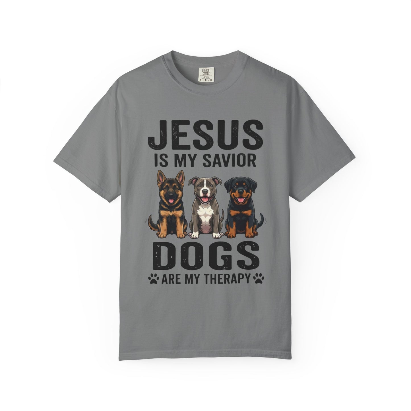 Jesus My Savior Dogs My Therapy T-Shirt