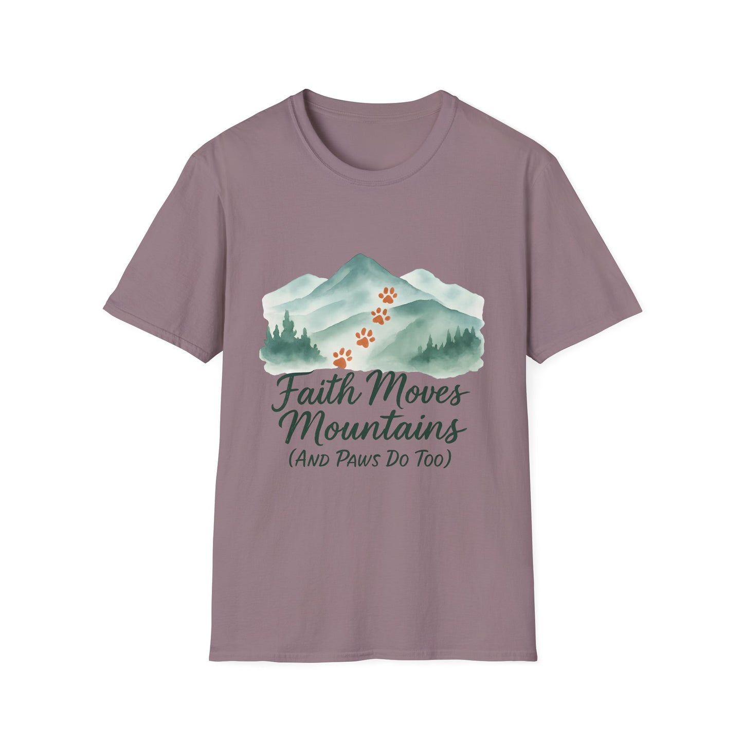 Faith Moves Mountains and Paws Do Too T-Shirt