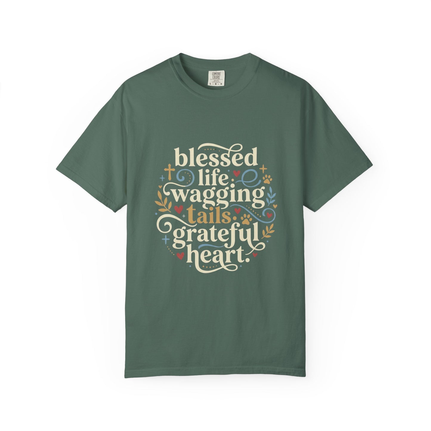 Blessed Life Wagging Tails Grateful Heart T-Shirt