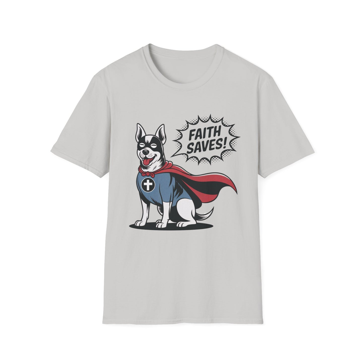 Faith Saves – Retro Superdog Comic T-Shirt