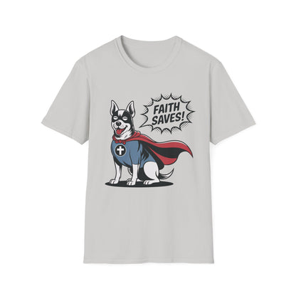 Faith Saves – Retro Superdog Comic T-Shirt
