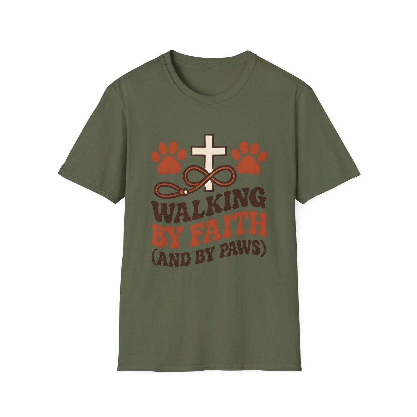 Walking By Faith and Paws Retro T-Shirt