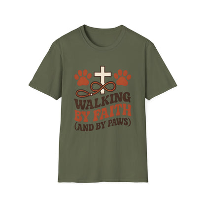Walking By Faith and Paws Retro T-Shirt