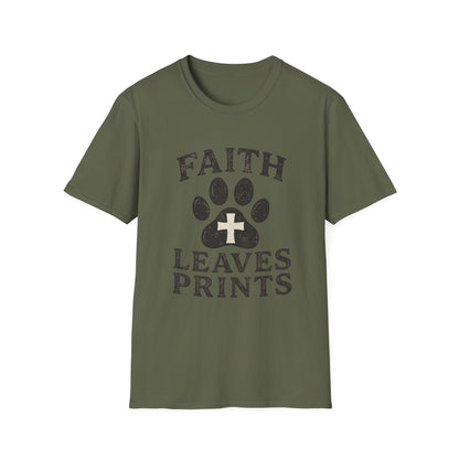 Faith Leaves Prints Retro Paw T-Shirt