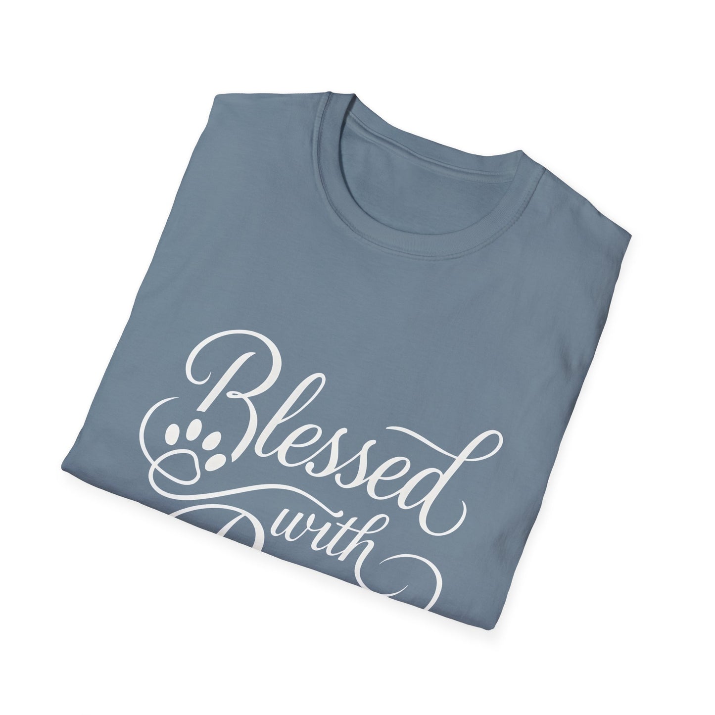 Blessed With Paws Calligraphy T-Shirt