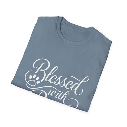 Blessed With Paws Calligraphy T-Shirt