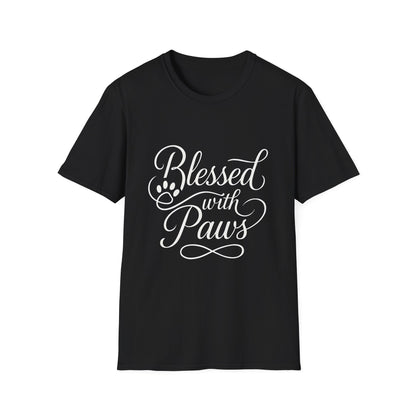 Blessed With Paws Calligraphy T-Shirt