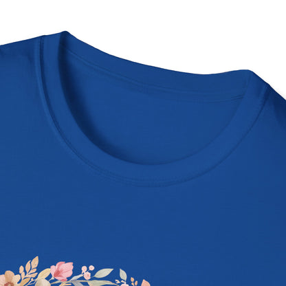 Walking By Faith With Four Paws Floral Wreath T-Shirt