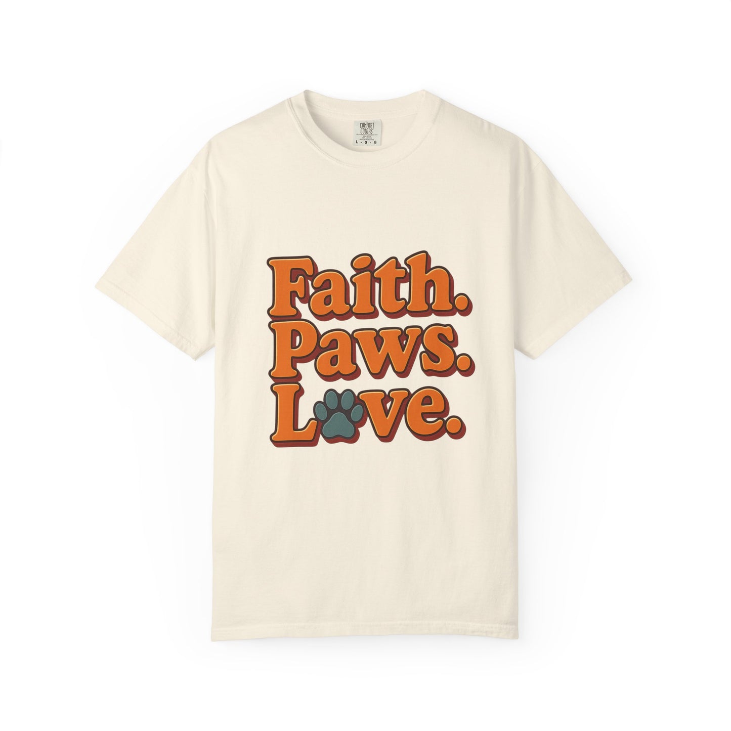 Faith Paws Love Retro T-Shirt