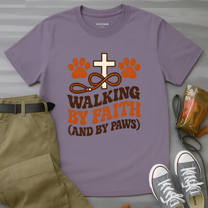 Walking By Faith and Paws Retro T-Shirt