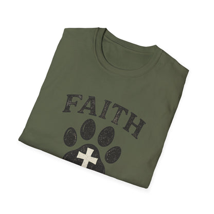 Faith Leaves Prints Retro Paw T-Shirt
