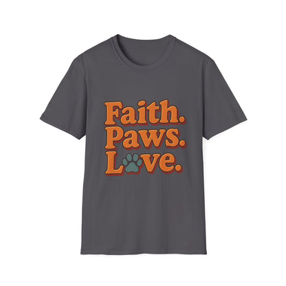 Faith Paws Love Retro T-Shirt