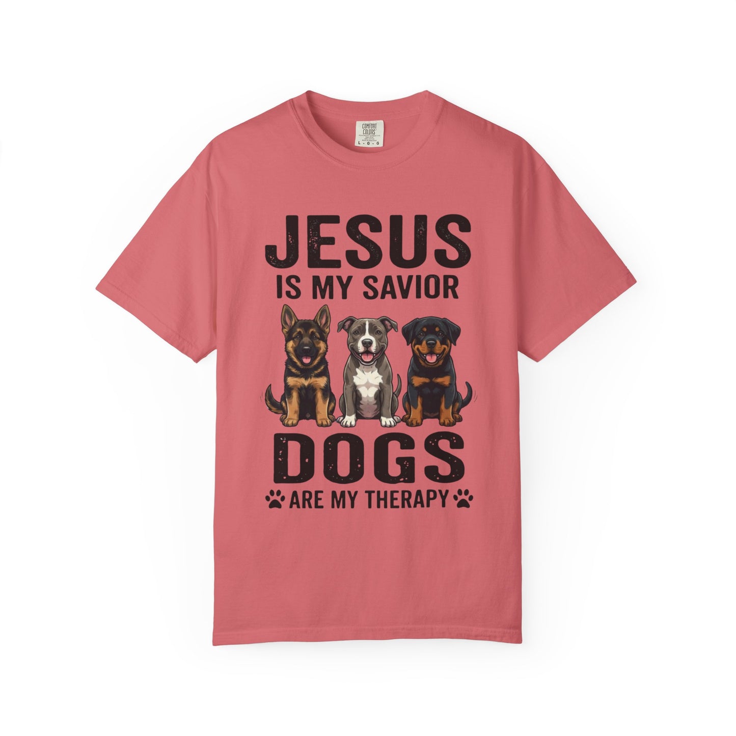 Jesus My Savior Dogs My Therapy T-Shirt