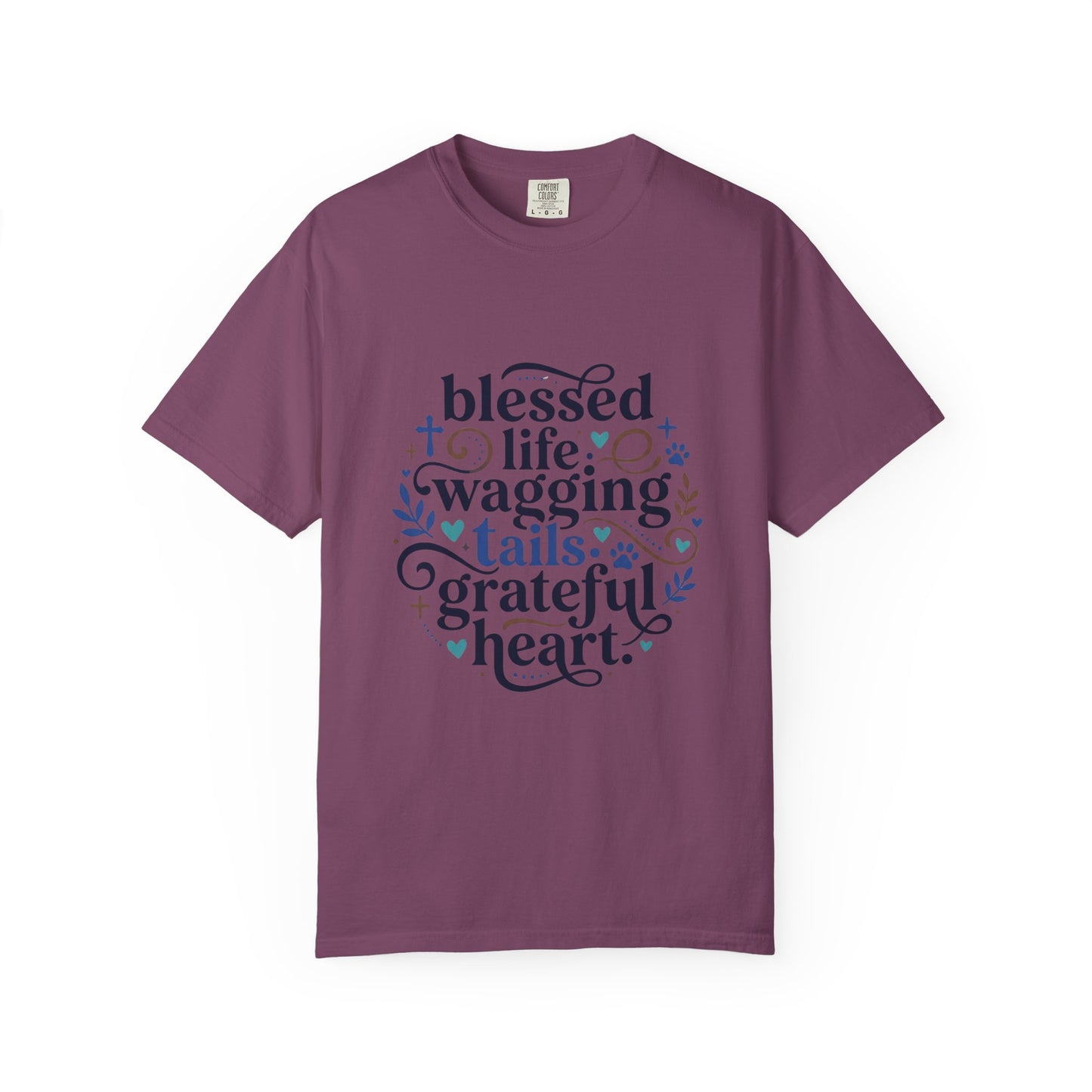 Blessed Life Wagging Tails Grateful Heart T-Shirt