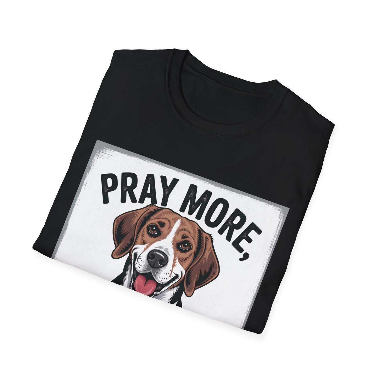 Beagle Pray More Bark Less – Hand-Drawn Vintage T-Shirt