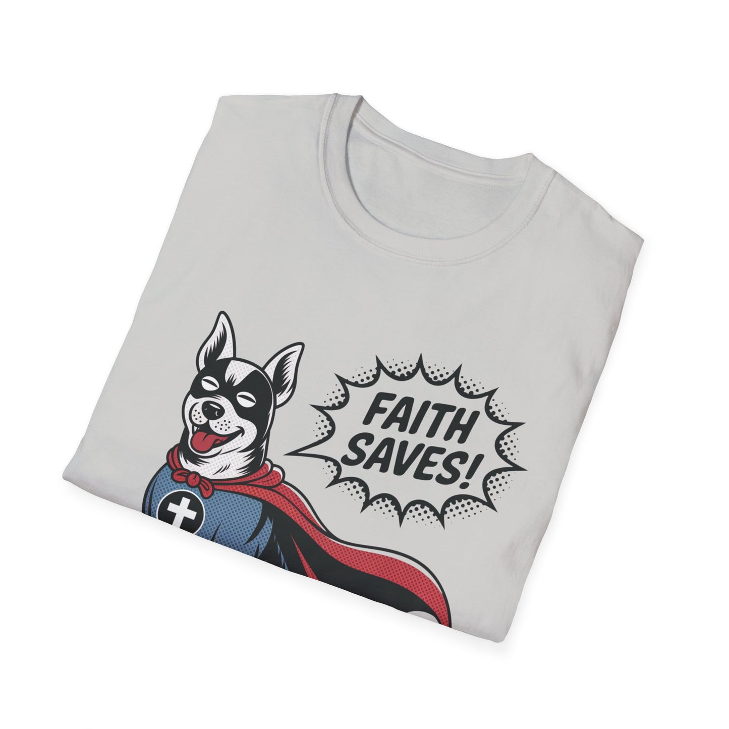Faith Saves – Retro Superdog Comic T-Shirt