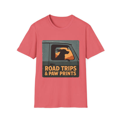 Road Trips And Paw Prints T-Shirt