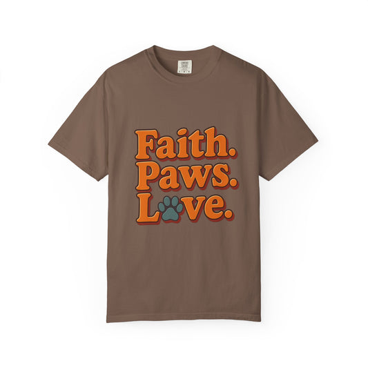 Faith Paws Love Retro T-Shirt