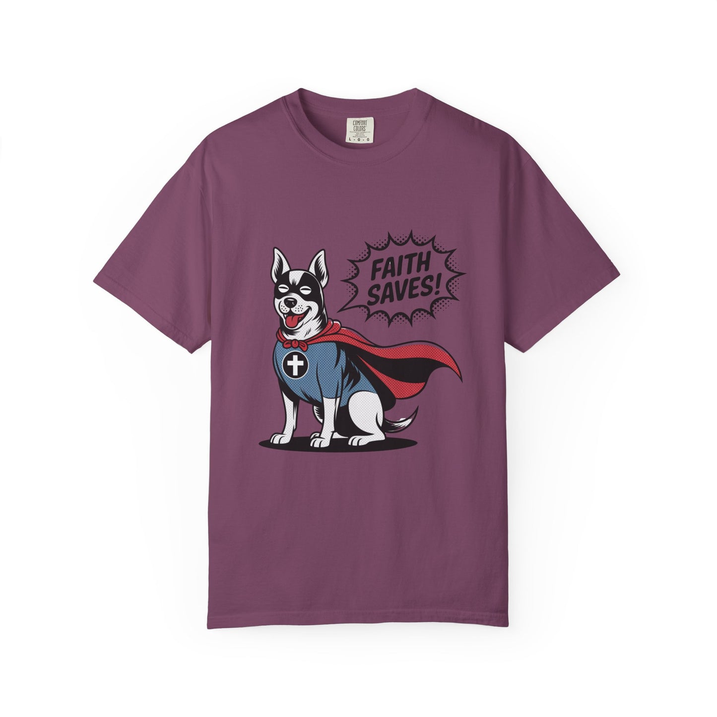 Faith Saves – Retro Superdog Comic T-Shirt