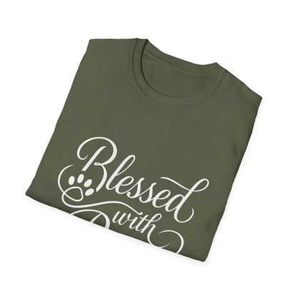 Blessed With Paws Calligraphy T-Shirt