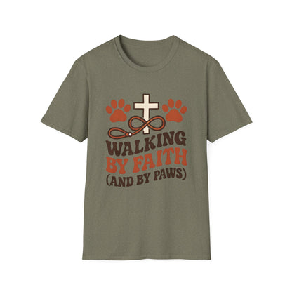 Walking By Faith and Paws Retro T-Shirt