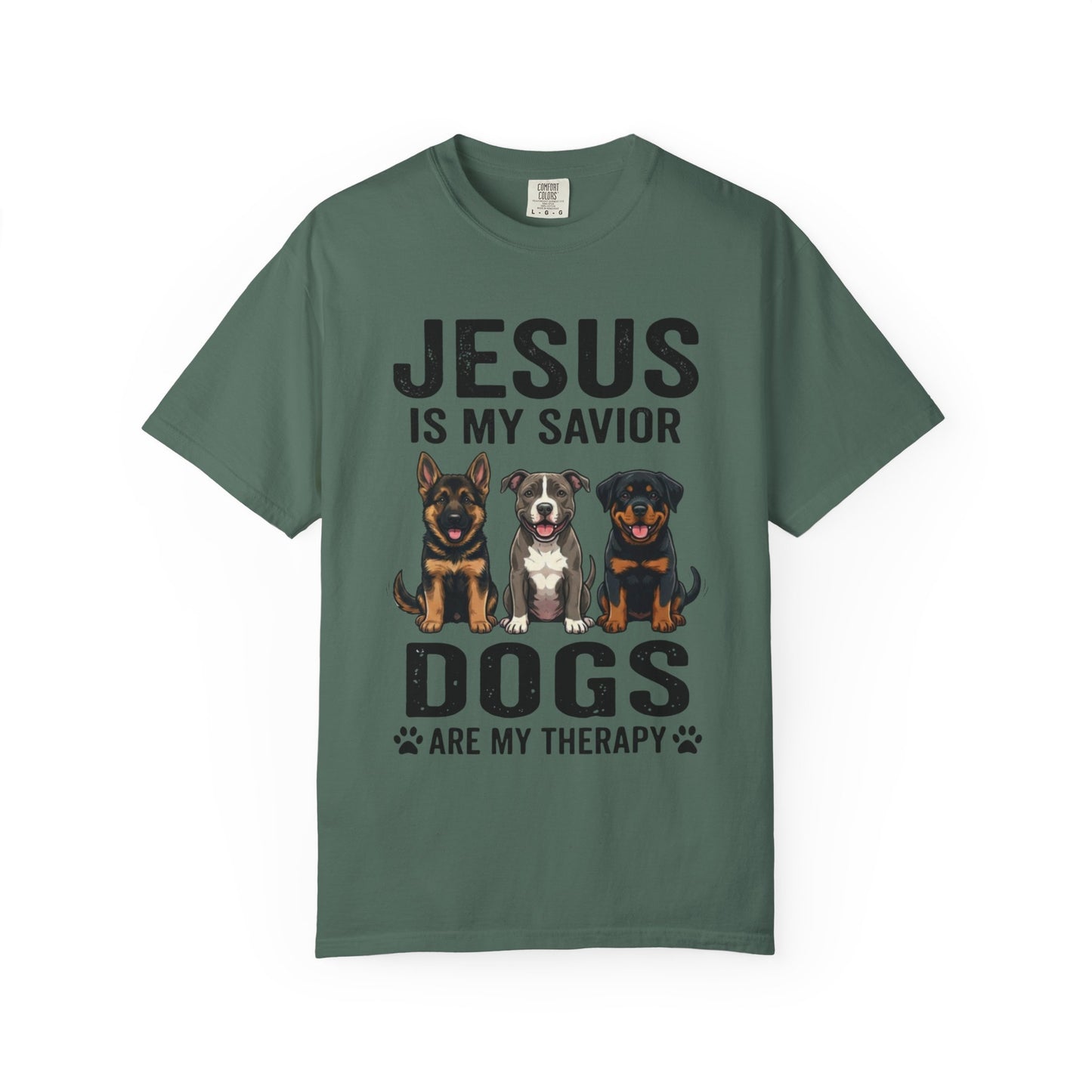 Jesus My Savior Dogs My Therapy T-Shirt