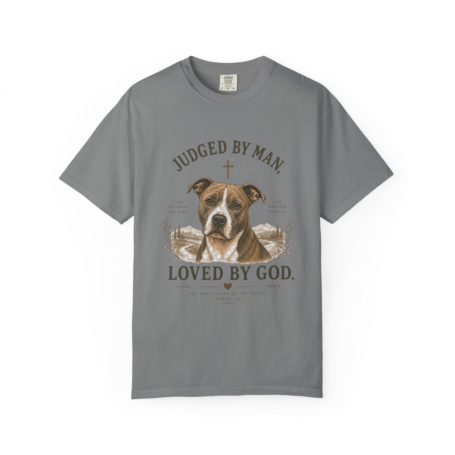Pit Bull — Judged by Man, Loved by God T-Shirt