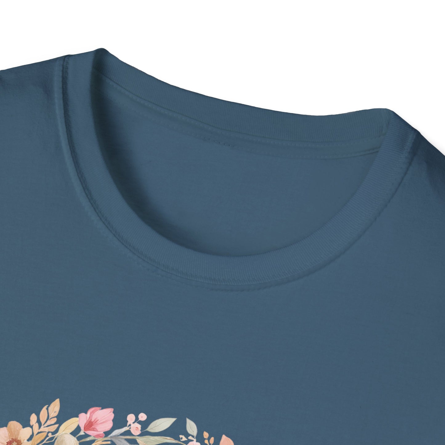 Walking By Faith With Four Paws Floral Wreath T-Shirt