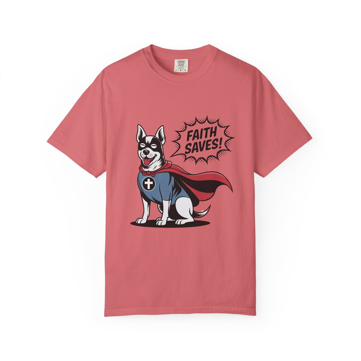 Faith Saves – Retro Superdog Comic T-Shirt