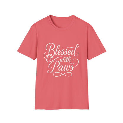 Blessed With Paws Calligraphy T-Shirt