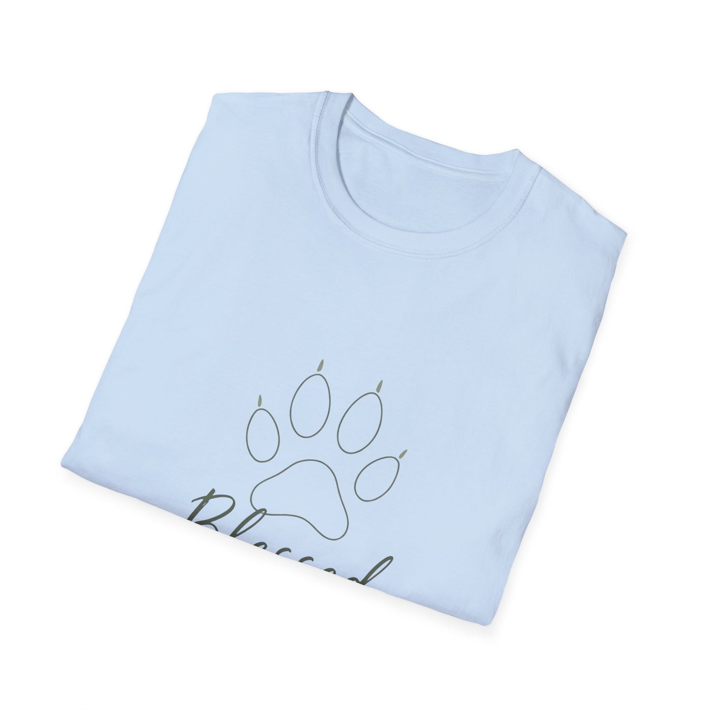 Blessed With Paws Line Art T-Shirt